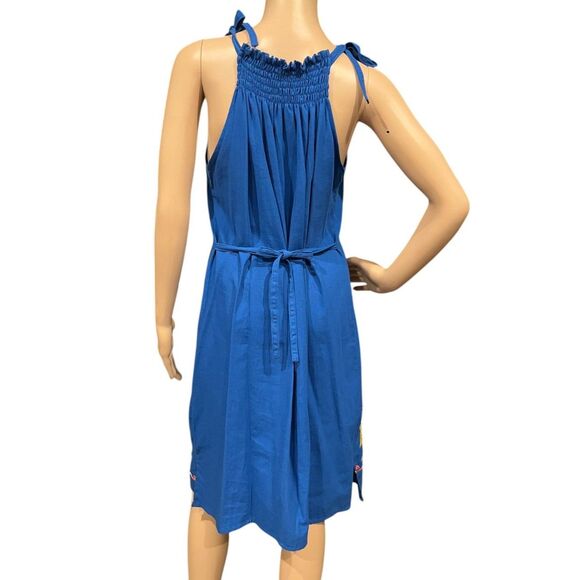 Authentic Mexican Floral Halter Dress Embroidered Mexican Fiesta Boho Hippie M - Picture 6 of 7